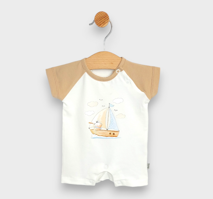 Salopetă pentru bebeluși Rainy „Ursuleț marinar”, 56-80 cm, ecru