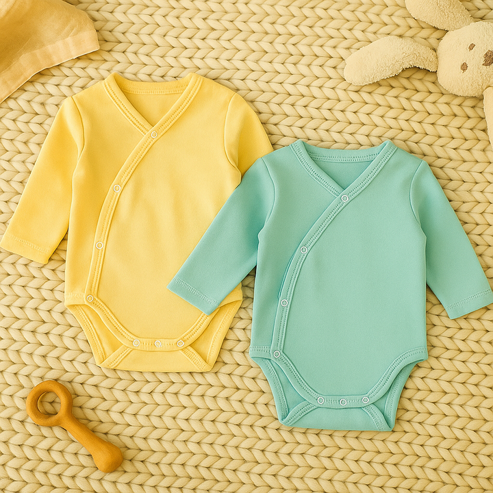 Rainy Set de 2 body-uri 56 - 68 cm galben/aqua