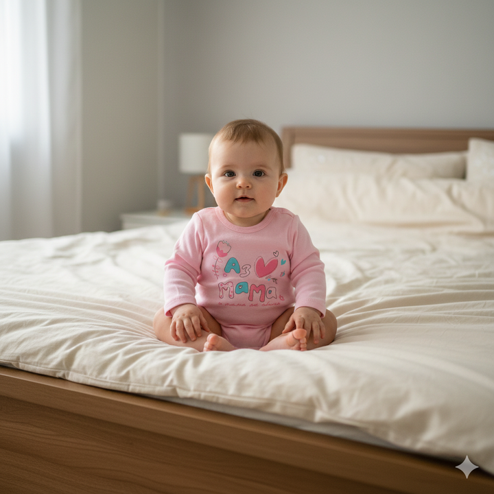 Rainy Body pentru bebeluși cu mâneci lungi 56-80 cm. „Eu o iubesc pe mama”