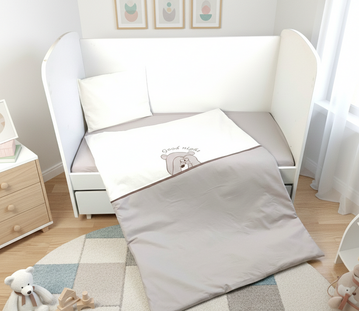 Set de lenjerie pentru pătuț Rainy, 5 piese, 70x140 cm, Love Bear