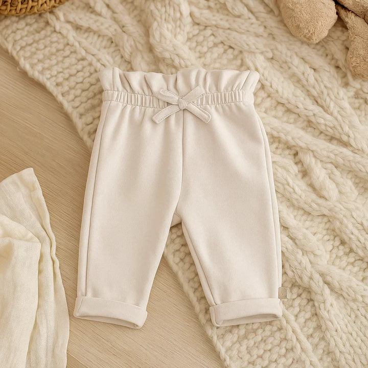 Rainy Pantaloni lungi pentru bebeluși cu talie înaltă 62-92 cm. ecru delicat