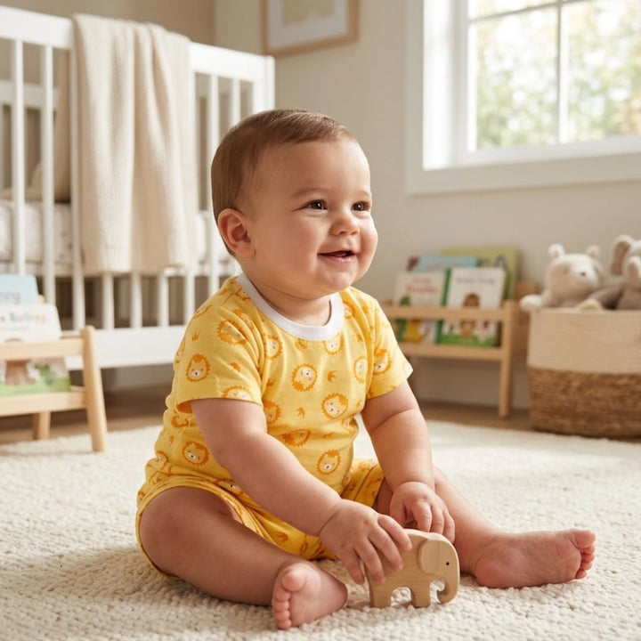 Pijama pentru copii Rainy cu mânecă scurtă Leuți 74-110 cm.