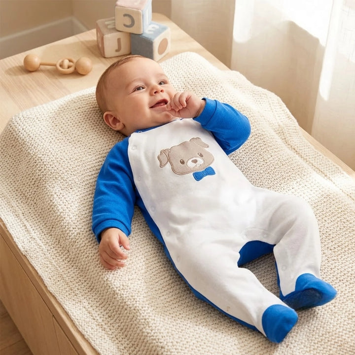 Salopetă pentru bebeluși Rainy Hello Dog cu mânecă lungă 48-62 cm.