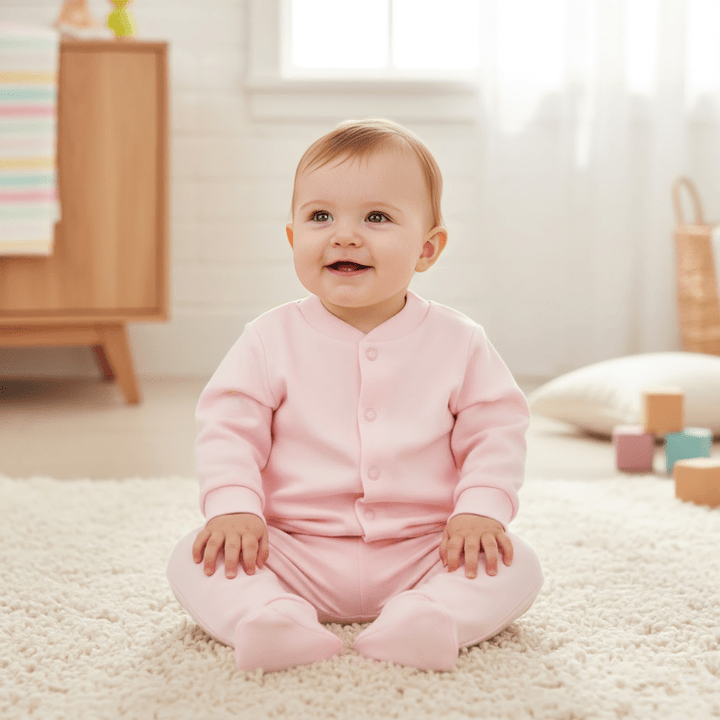 Set pentru bebeluși Rainy, 2 piese: cardigan și pantalonași cu botoșei cu botoșei, 48-62 cm, roz