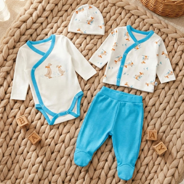 Set pentru bebeluși Rainy din 4 piese „Goose”, 56-68 cm.