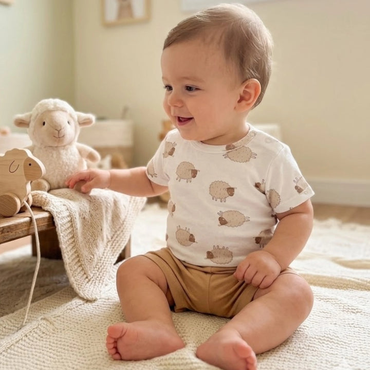 Set pentru bebeluși Rainy, 2 piese, Beige sheep, 62-92 cm, mocca