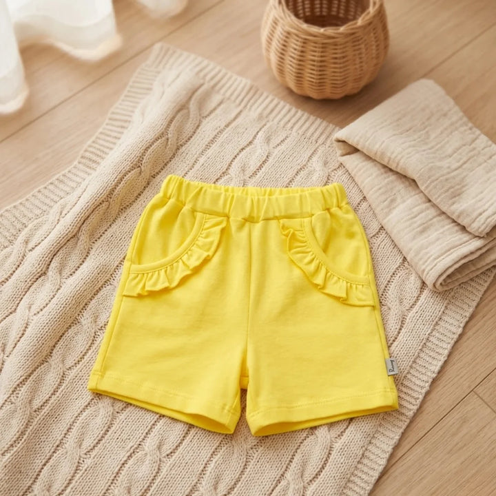 Rainy Pantaloni scurți bebeluși cu volănașe 62-92 cm. galbeni