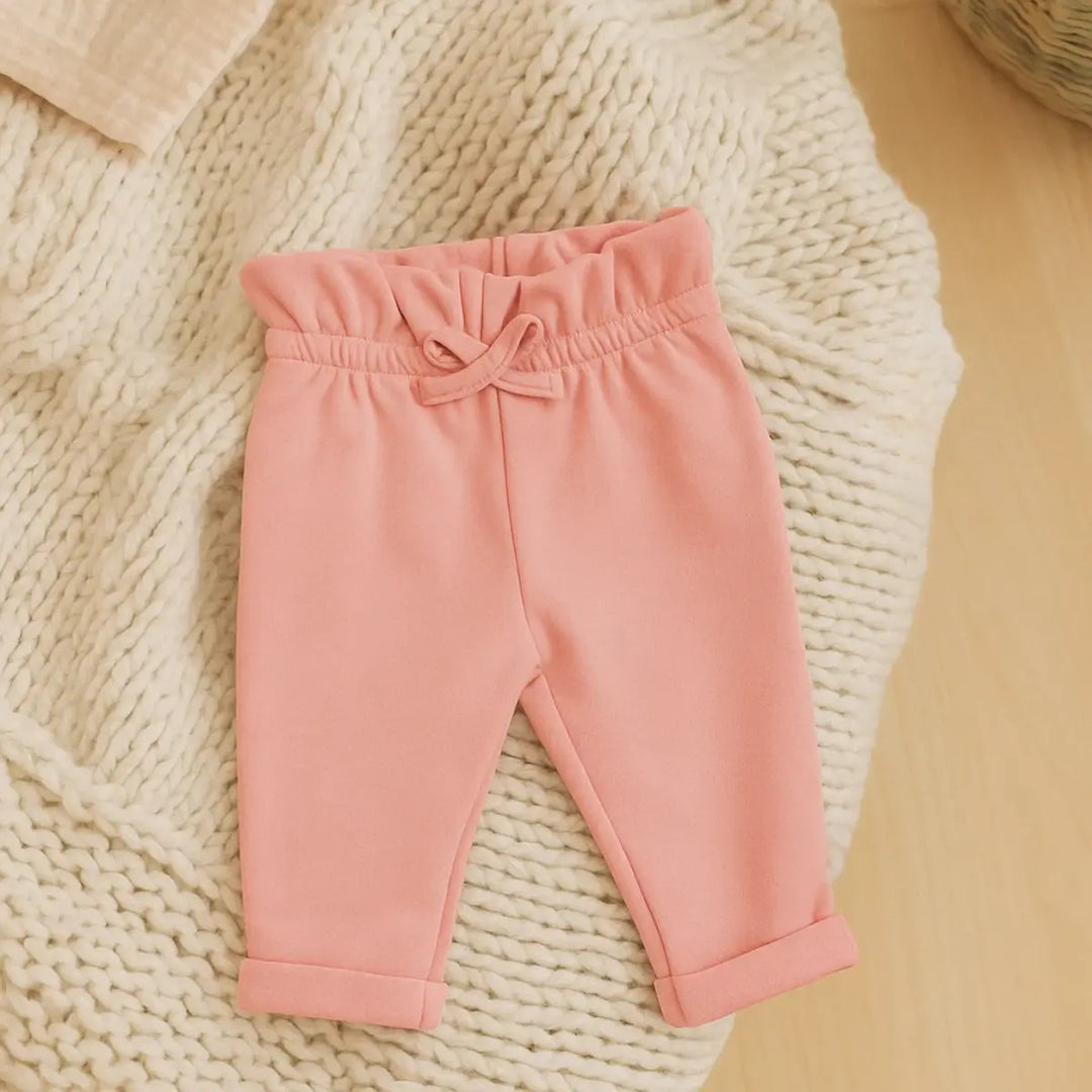 Rainy Pantaloni lungi pentru bebeluși cu talie înaltă 62-92 cm, culoare pudră