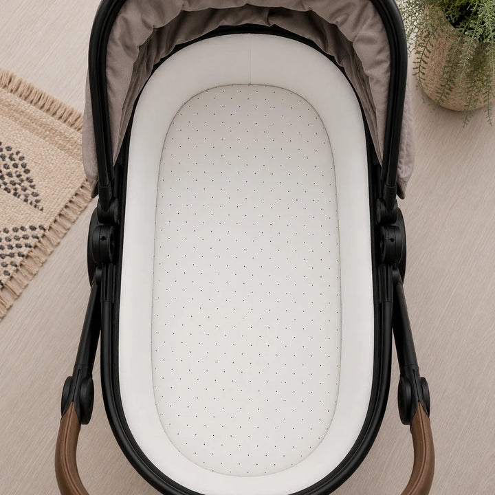 Rainy Cearșaf pentru cărucior cu elastic 55/95 cm. Ecru cu buline