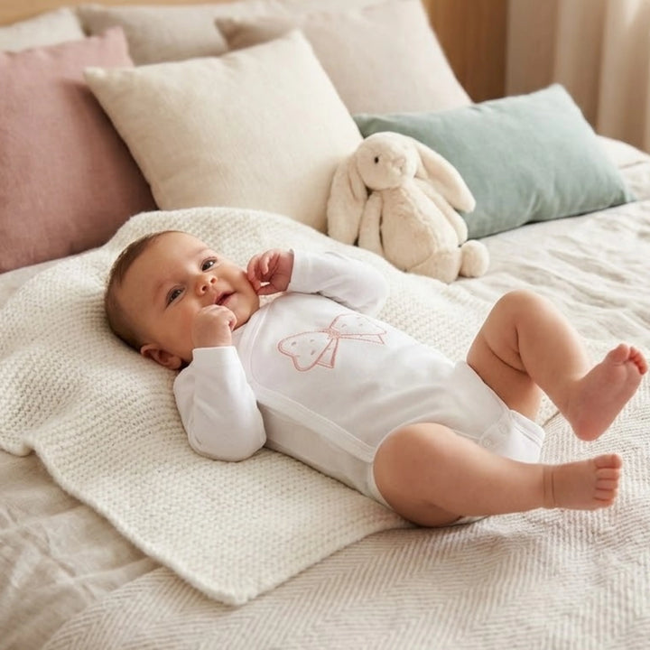 Rainy Body bebeluș Fundiță cu închidere laterală 48-68 cm. ecru