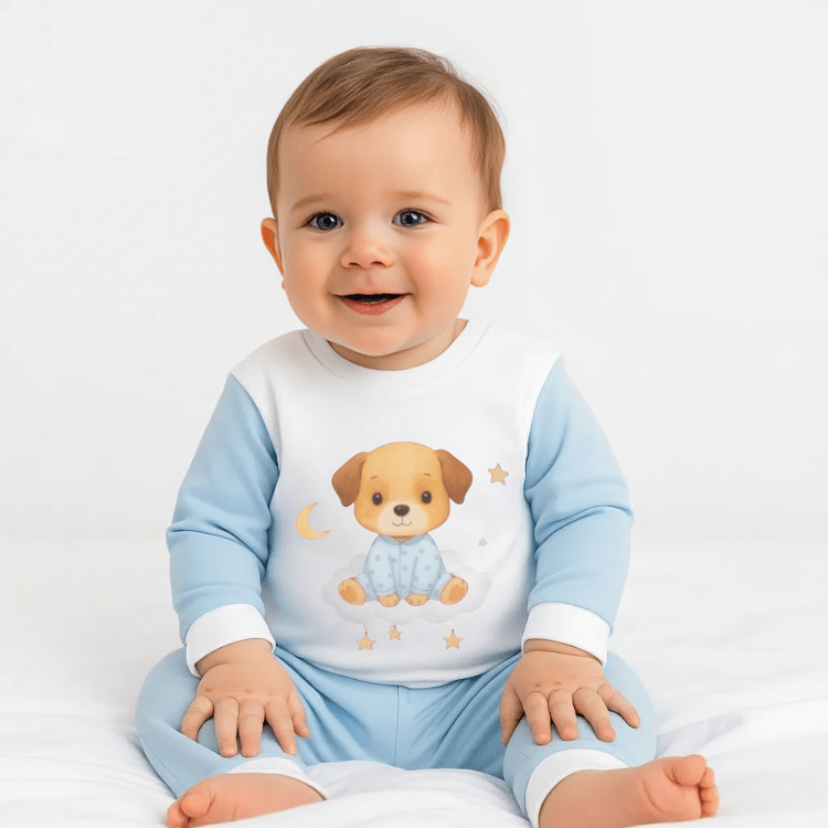 Pijamale pentru copii Rainy cu mânecă lungă Dog 80 - 104 cm. albastru