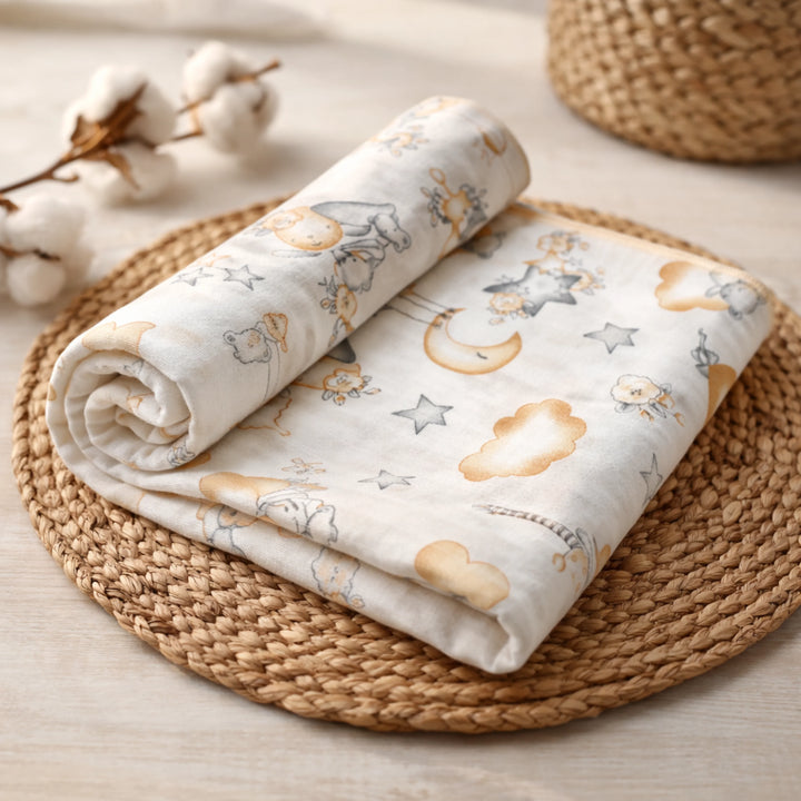 Rainy Scutec textil din muselină pentru bebeluși 50x110 cm. Iepuraș balerină