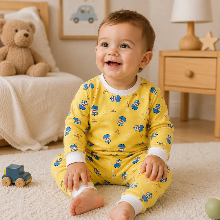 Rainy Pijama pentru copii cu mâneci lungi Pui albastru 74-110 cm.