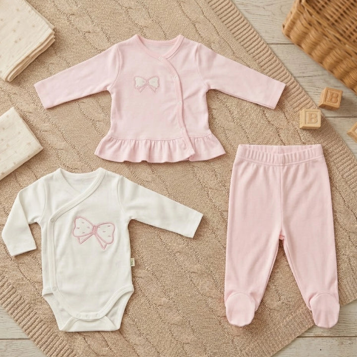 Set pentru bebeluși Rainy, 3 piese, Fundiță, 56-68 cm.