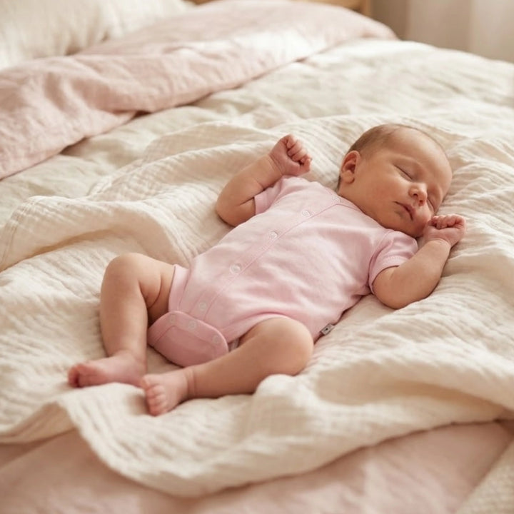 Rainy Body bebe cu mânecă scurtă 48 - 68cm. roz