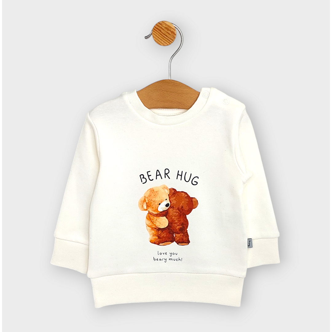 Rainy Bluză pentru bebeluși cu mâneci lungi Bear hug 62-92 cm, ecru