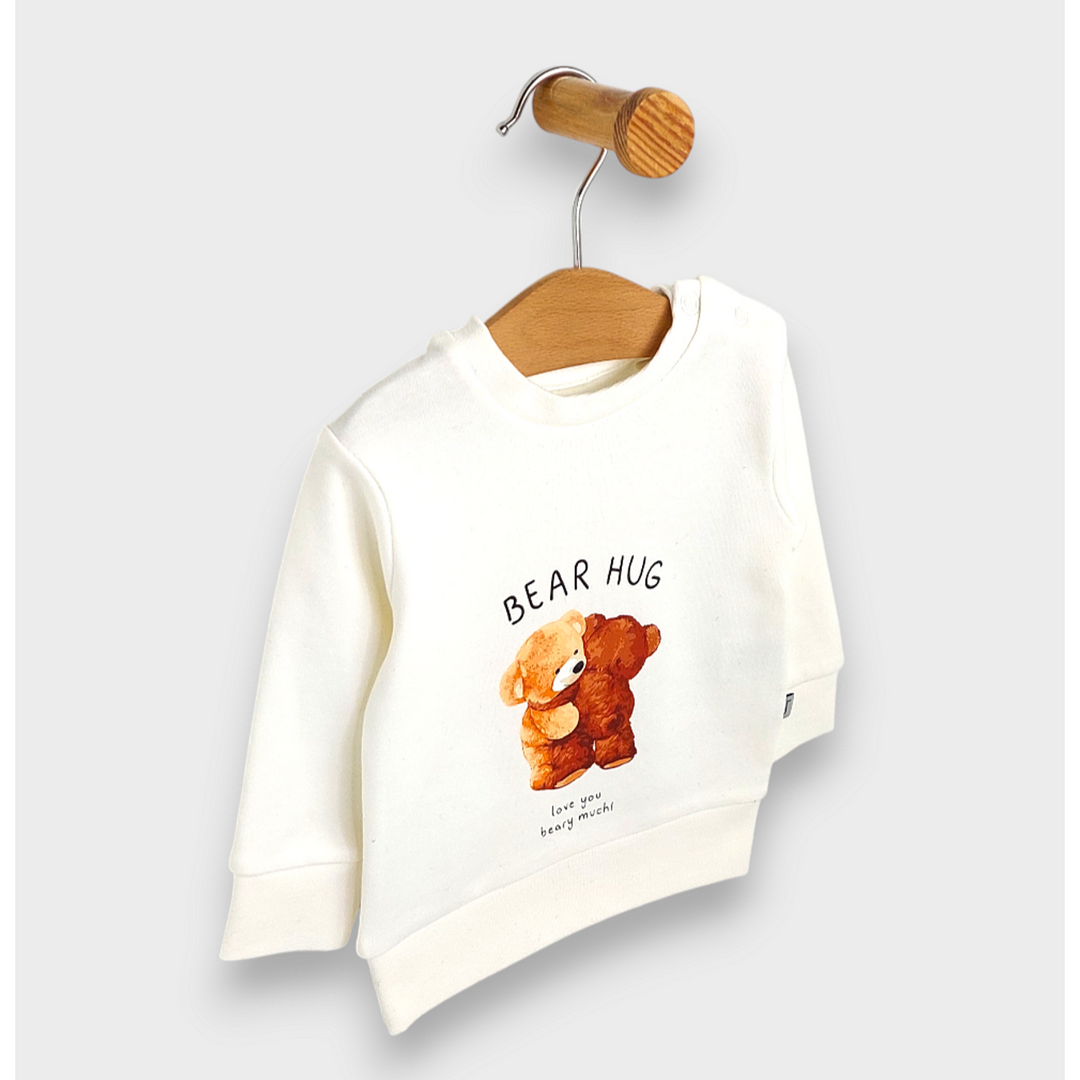 Rainy Bluză pentru bebeluși cu mâneci lungi Bear hug 62-92 cm, ecru