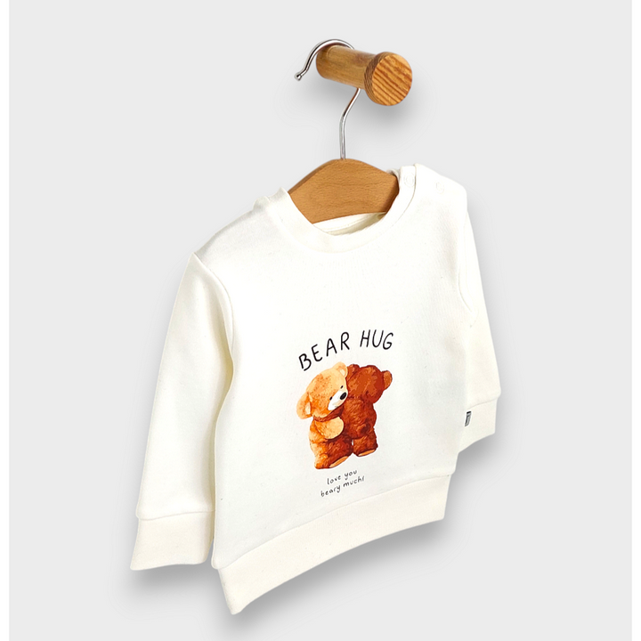 Rainy Bluză pentru bebeluși cu mâneci lungi Bear hug 62-92 cm, ecru