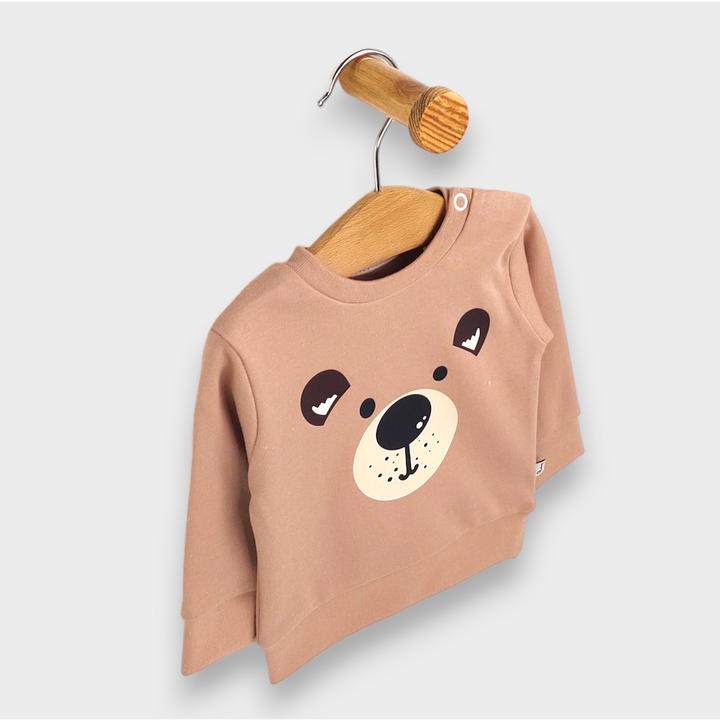 Rainy Бебешка блуза с дълъг ръкав Bear 62-92 см. бадем