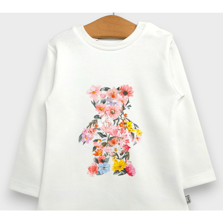 Rainy Bluză bebe cu mânecă lungă Ursuleț colorat 62-92 cm. ecru