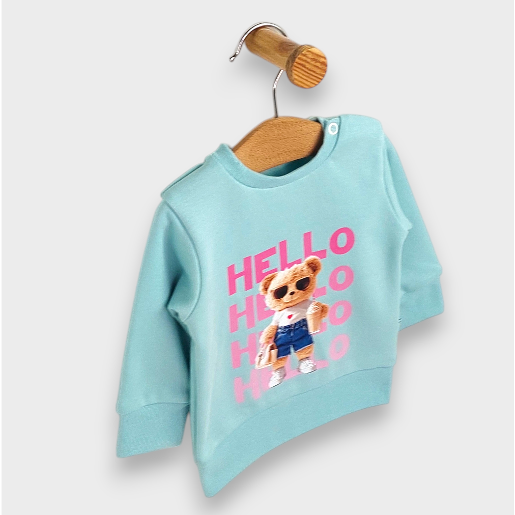 Rainy Bluză pentru bebeluși cu mânecă lungă Hello Hello 62-92 cm. aqua