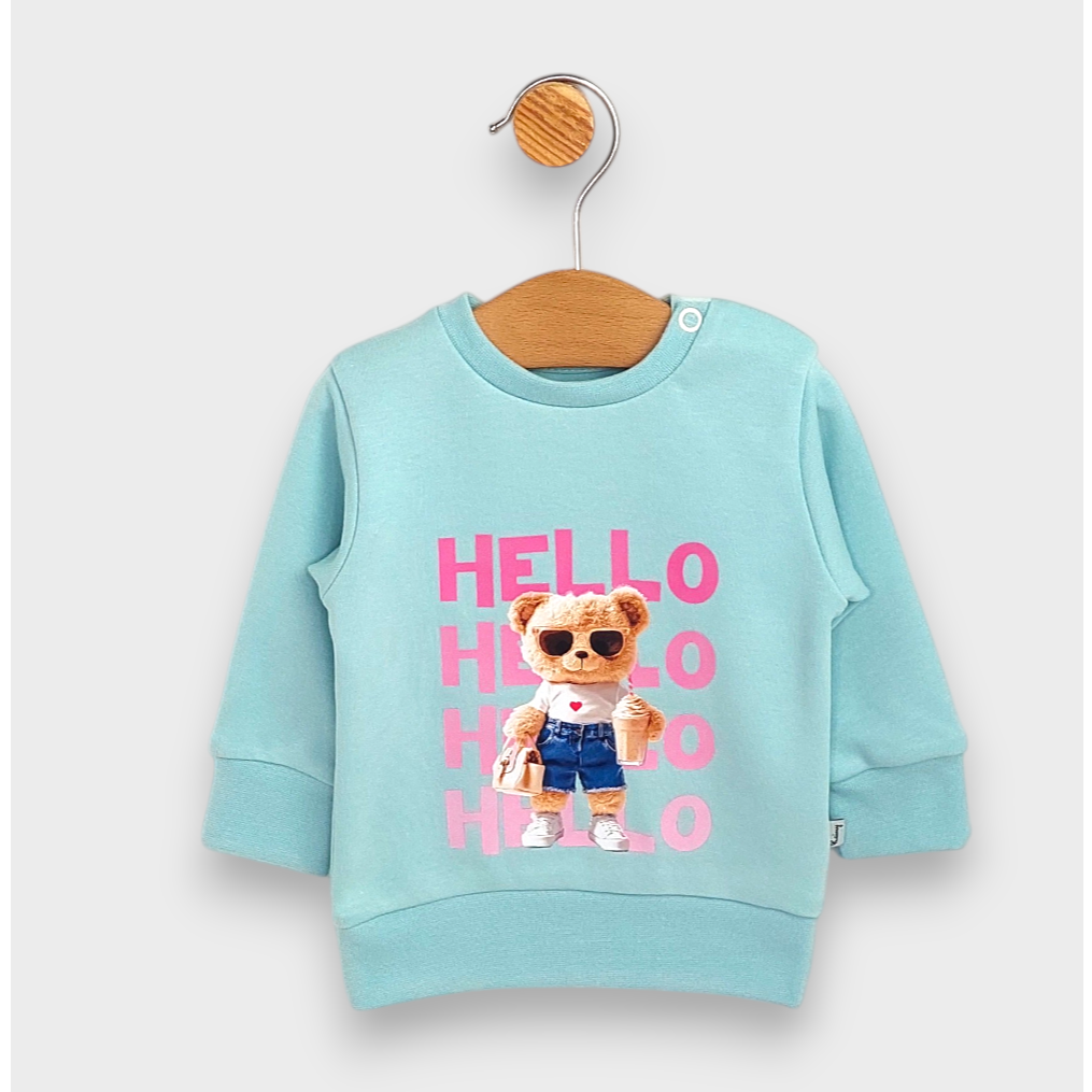 Rainy Bluză pentru bebeluși cu mânecă lungă Hello Hello 62-92 cm. aqua