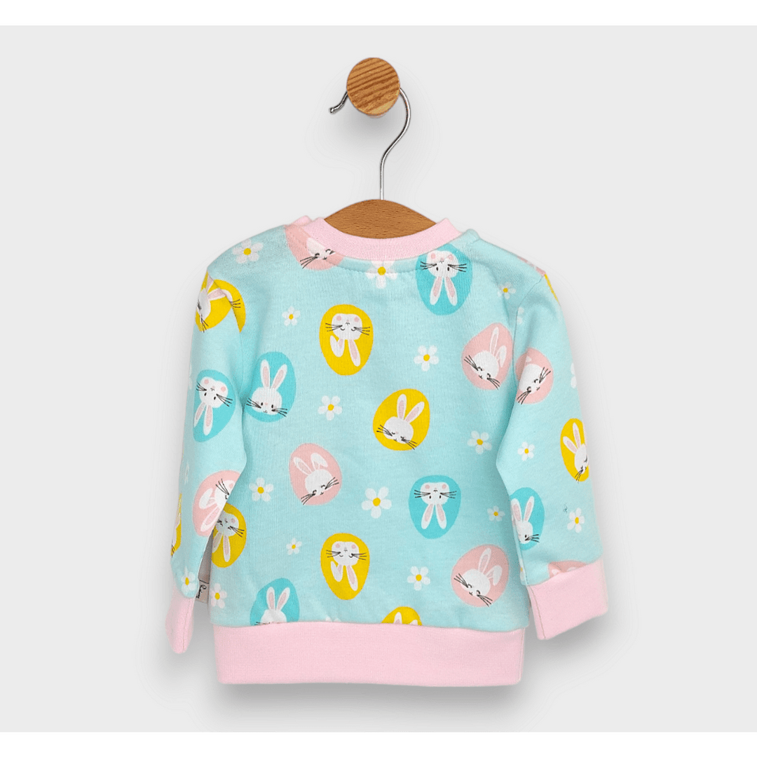 Bluză pentru bebeluși Rainy cu mâneci lungi „Iepuraș cu flori”, 62-92 cm.
