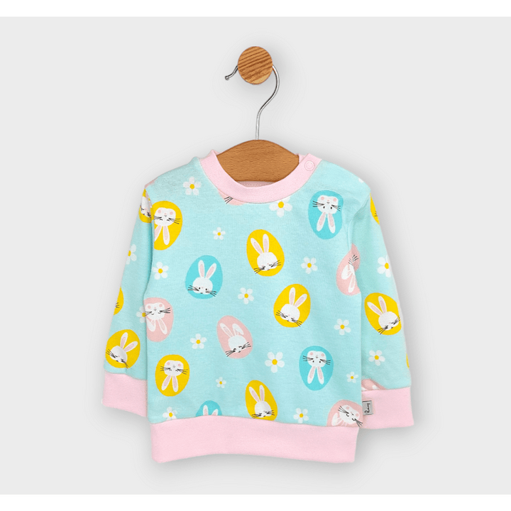 Bluză pentru bebeluși Rainy cu mâneci lungi „Iepuraș cu flori”, 62-92 cm.