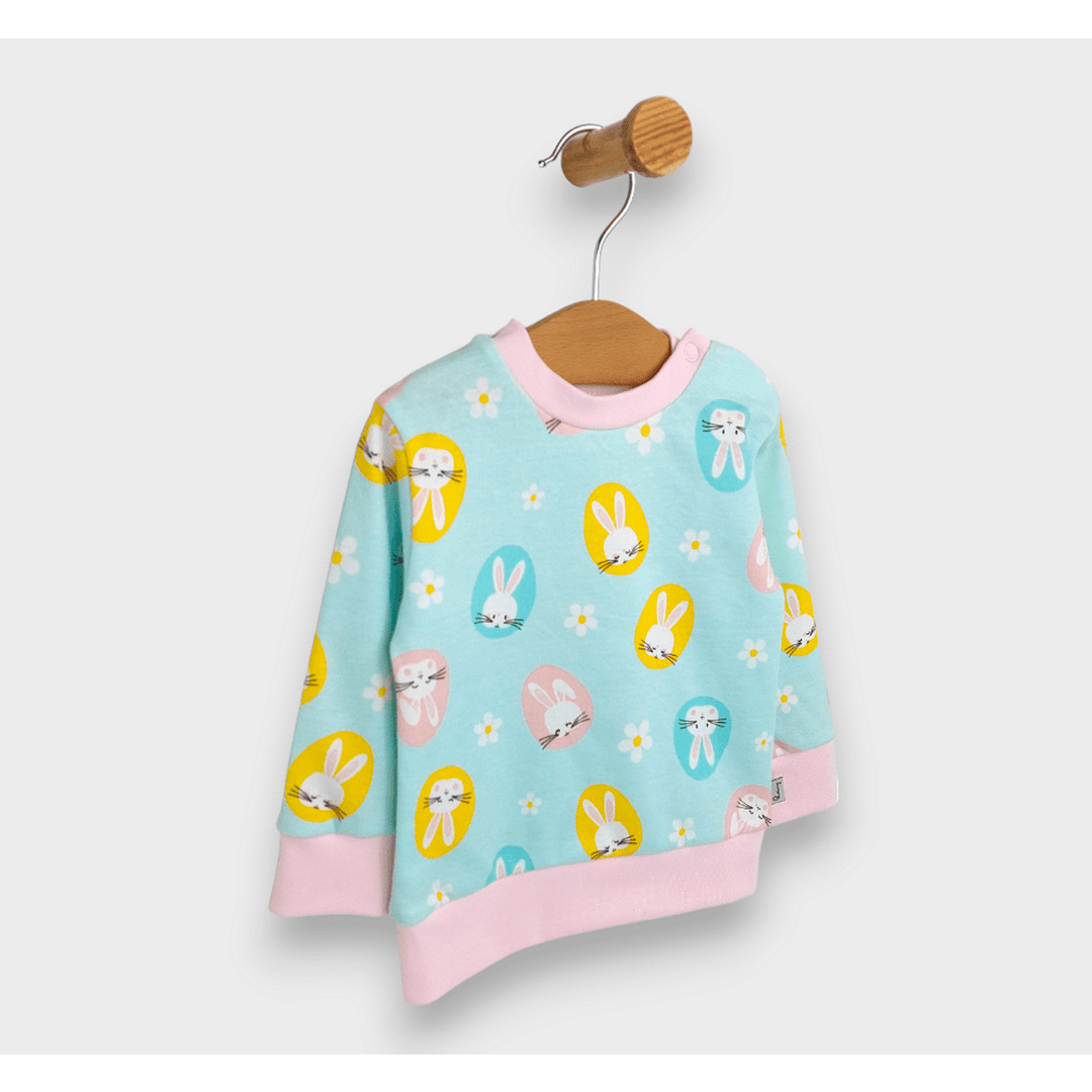 Bluză pentru bebeluși Rainy cu mâneci lungi „Iepuraș cu flori”, 62-92 cm.