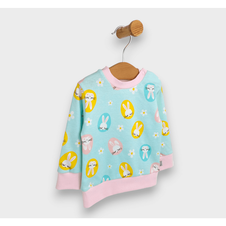 Bluză pentru bebeluși Rainy cu mâneci lungi „Iepuraș cu flori”, 62-92 cm.