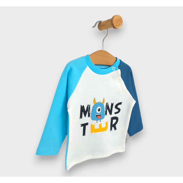 Rainy Bluză pentru bebeluși cu mânecă lungă raglan Monster 62-92 cm.