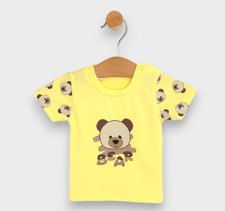 Rainy Bluză pentru bebeluși cu mâneci scurte Bear 62-86 cm, galben