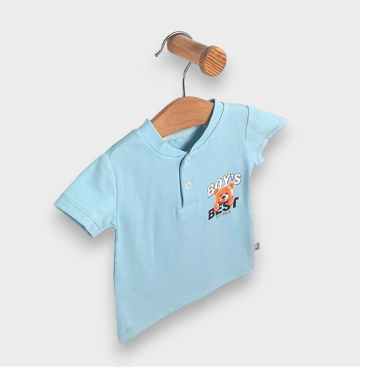 Rainy Tricou bebeluș cu mânecă scurtă Best friend 62-92 cm. aqua