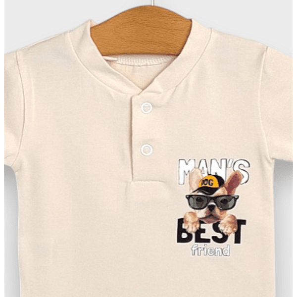 Rainy Bluză pentru bebeluși cu mânecă scurtă Best friend 62-92 cm. ecru