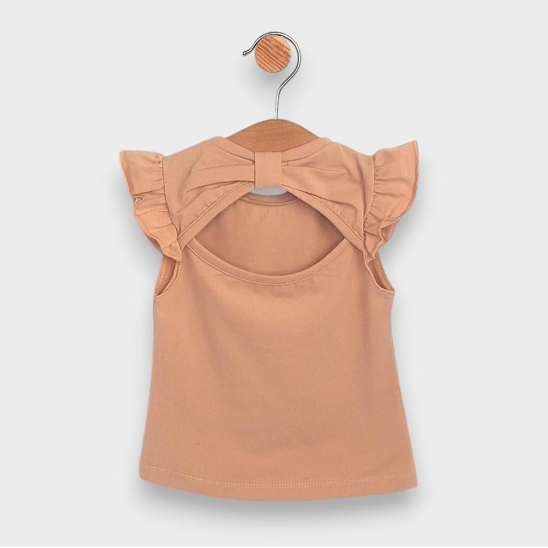 Rainy Bluză pentru bebeluși cu mânecă scurtă Curious 62-92 cm. moka