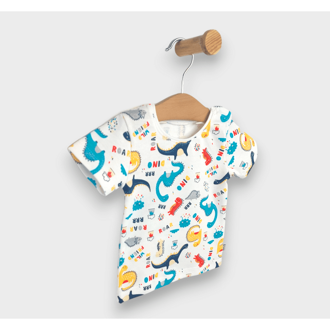 Rainy Bluză pentru bebeluși cu mânecă scurtă Dino 62-92 cm.