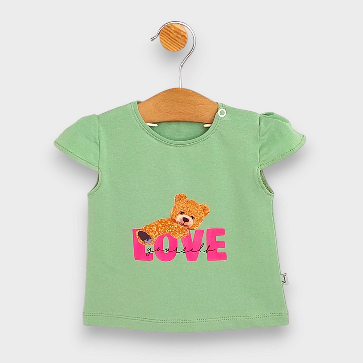Rainy Bluză pentru bebeluși cu mânecă scurtă Love 62-92 cm. matcha