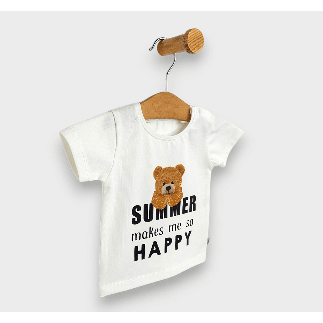 Rainy Bluză pentru bebeluși cu mânecă scurtă Summer happy 62-92 cm. ecru