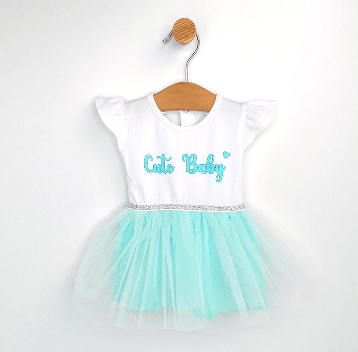 Rainy Rochiță-body pentru bebeluși cu bentiță 56-80 cm. Cute Baby verde mentă