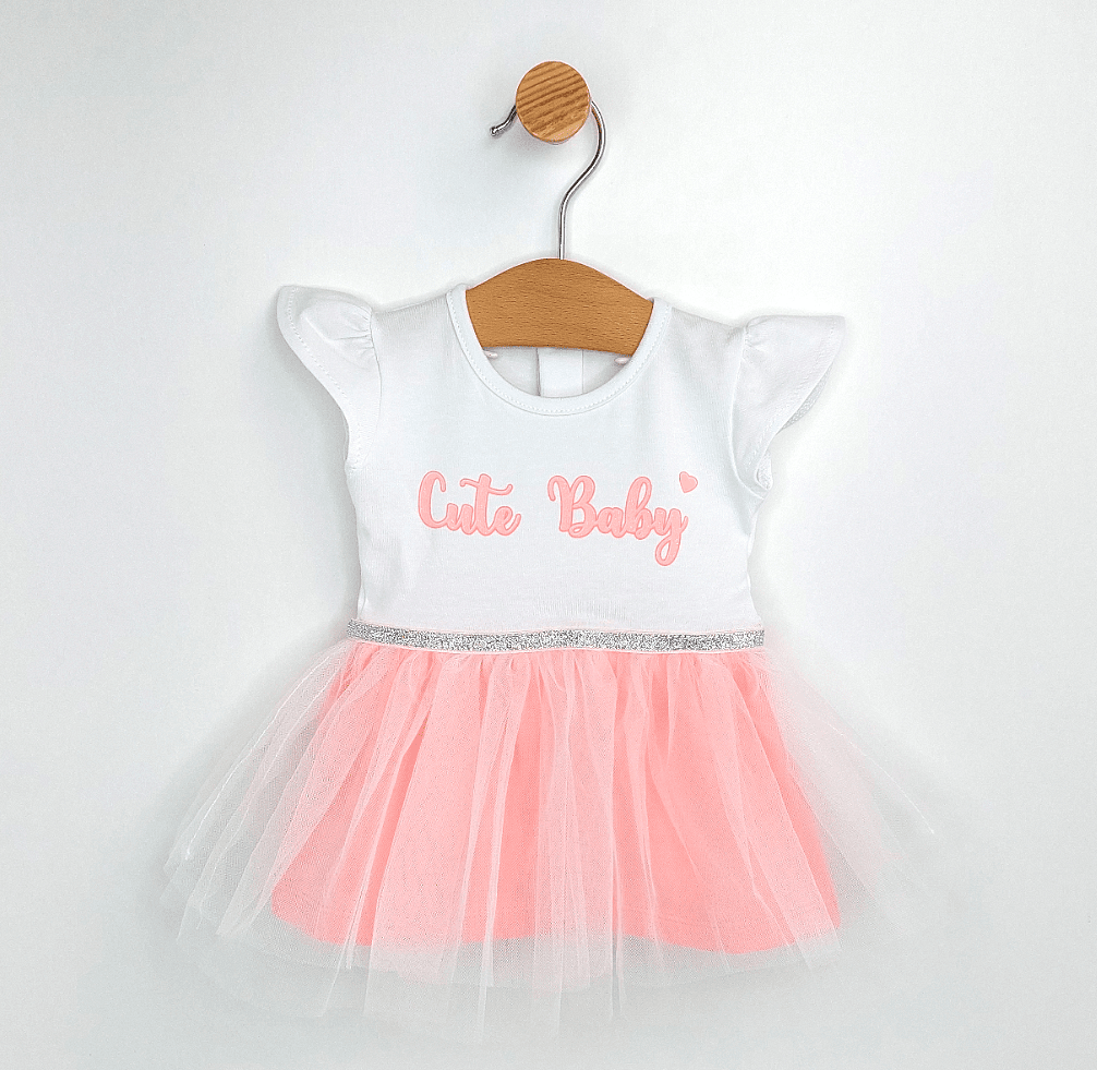 Rainy Rochiță tip body pentru bebeluși cu bentiță 56-80 cm. Cute Baby corai