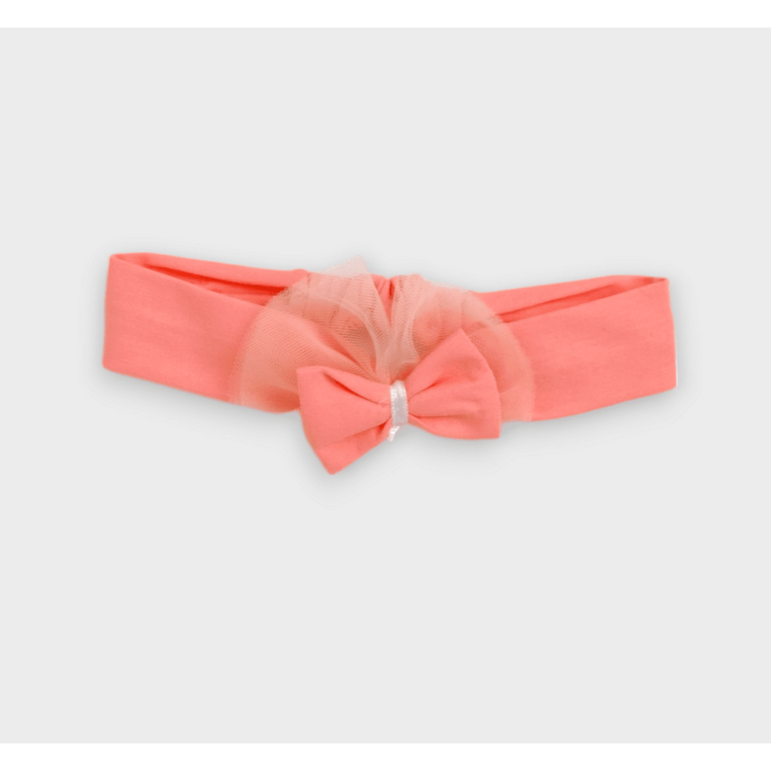 Rainy Rochiță-body pentru bebeluși cu tul și diademă 56-80 cm, culoare piersică