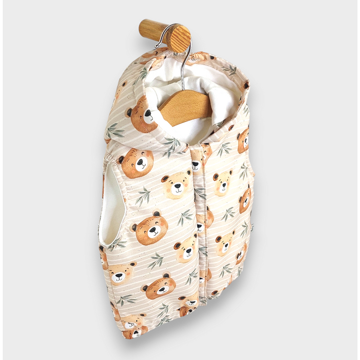 Rainy Vestă bebeluși cu glugă Bears 62 - 92 cm moka