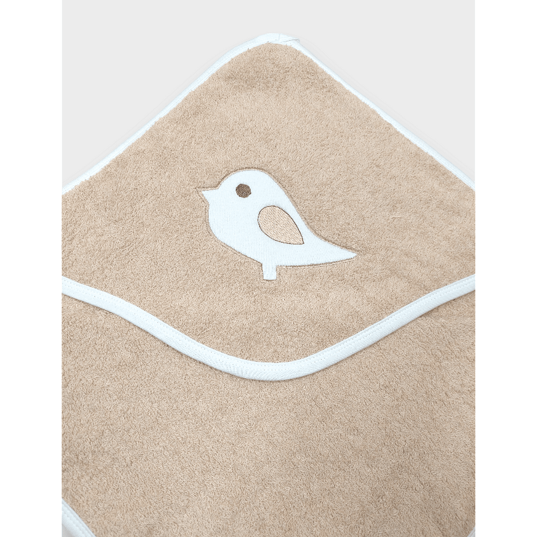 Rainy Prosop de baie pentru bebeluși cu glugă Pui 80x80 cm. bej