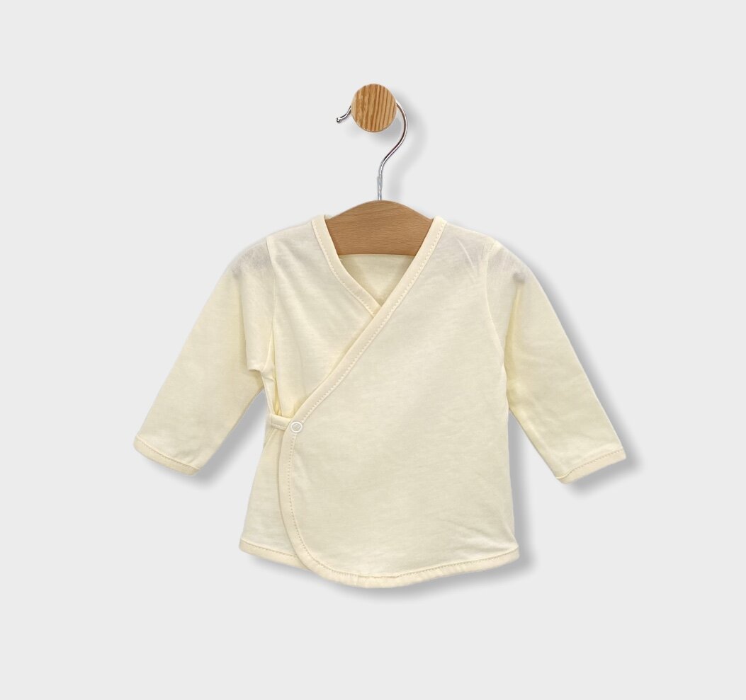 Rainy Camizolă pentru bebeluși cu mâneci lungi, albă, din bumbac organic, 56-62 cm.