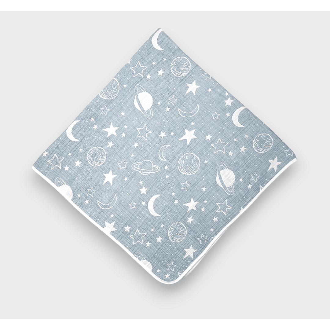Rainy Scutec din muselină pentru bebeluși, cu două fețe, 120 x 120 cm. Gri „Cosmos”
