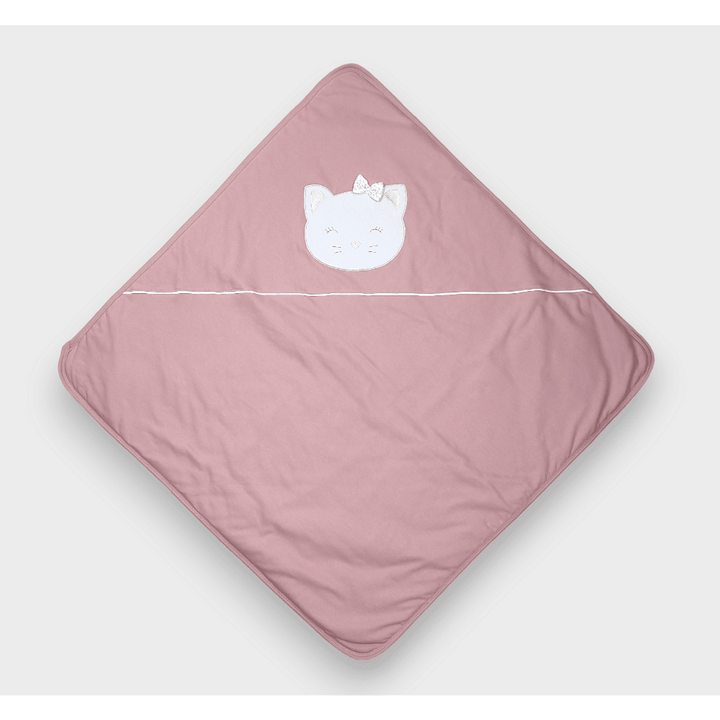 Păturică pentru bebeluși Rainy 85x85 cm cu model de pisicuță