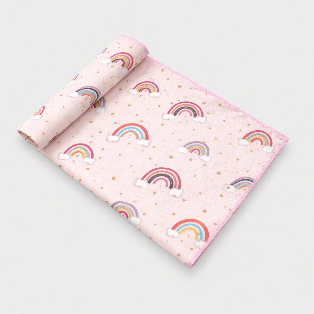 Rainy Scutec pentru bebeluși din finet 120x120 cm. Curcubee pe fond roz