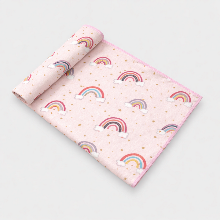 Rainy Scutec pentru bebeluși din finet 120x120 cm. Curcubee pe fond roz