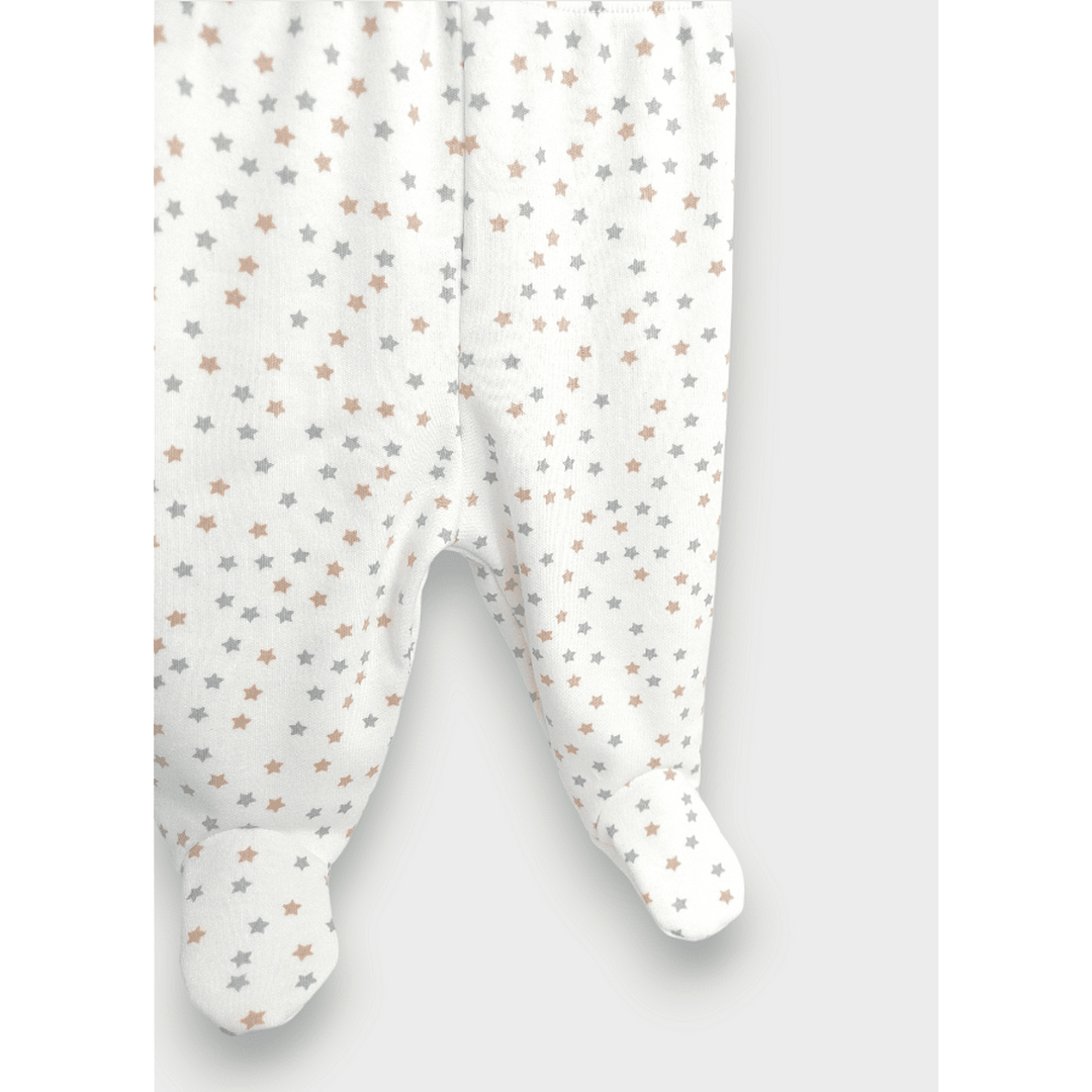 Rainy Pantalonași cu botoșei pentru bebeluși 48 - 68 cm. Stele gri și bej