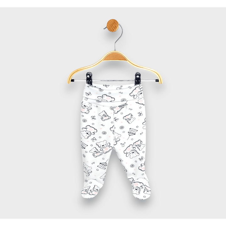 Rainy Pantaloni de bebe cu bentiță întoarsă 48 - 68cm. Ursuleț roz